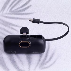 Forever mini išorinė baterija MTB-100 22.5W 5000 mAh USB C juodas