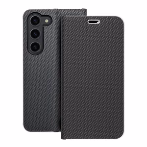 Dėklas telefonui LUNA Book Carbon for SAMSUNG S23 - juodas (m)