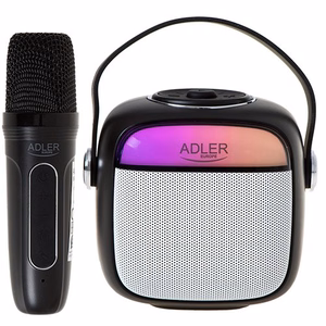 Adler AD 1199 karaokės garsiakalbis su mikrofonu, SD/USB/AUX/Bluetooth, juodas