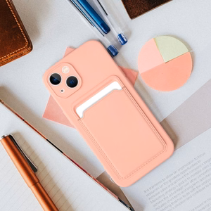 Kortelių dėklas telefonui IPHONE 15 Pro rožinis