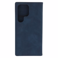 Išmanusis Suede dėklas for Samsung Galaxy S25 Ultra tamsiai mėlynas