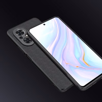 Nillkin Textured dėklas patvarus sustiprintas dėklas su gelio rėmu ir nailono nugarėle Honor 50 SE juodas
