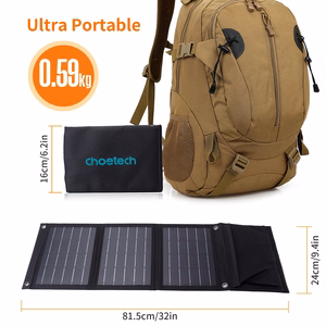Saulės energijos kelioninis įkroviklis Choetech SC005 22W 2.4A