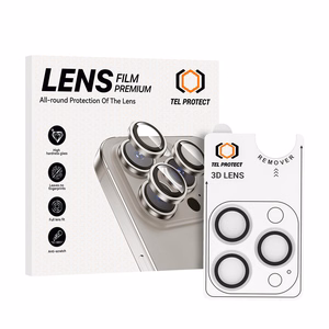 Apsauginis stiklas objektyvui Tel Protect 3D Lens Aramid Series (3 vnt.) iPhone 17 Pro/17 Pro Max skaidrus
