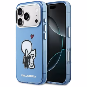 Karl Lagerfeld Karl & Choupette Back MagSafe Dėklas for iPhone 17 Pro - mėlynas