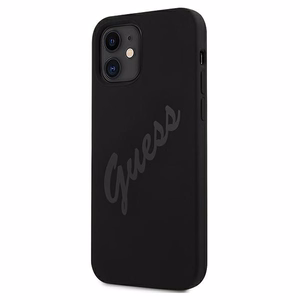 Guess GUHCP12SLSVSBK iPhone 12 mini 5.4" juodas/juodas kietas dėklas Script Vintage