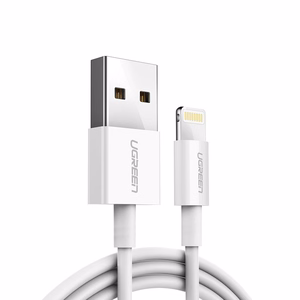 Ugreen US155 20728 USB-A / Lightning MFi 2.4A кабель 1m - белый