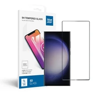 Apsauginis stiklas Blue Star - SAMSUNG Galaxy S23 Ultra pilnas paviršius (pilnas klijavimas/draugiškas dėklui) - juodas Apsauginis stiklas Blue Star