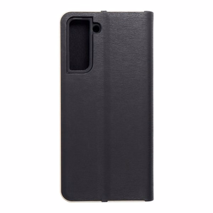 Dėklas telefonui LUNA Book Auksinis skirtas SAMSUNG S21 juodas