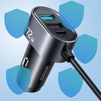 Automobilinis įkroviklis Joyroom "JR-CL05" juodas 72W (2xPD / 3xQC3.0)