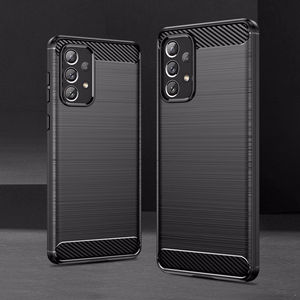 Carbon dėklas telefonui lankstus TPU dėklas Samsung Galaxy A73 juoda