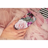 PURO Glam Geo Flowers - dėklas iPhone Xs Max (rožinis Peonies)