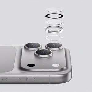 AmazingThing Objektyvo stiklas iPhone 17 Pro / Pro Max su juodu aliuminio rėmeliu