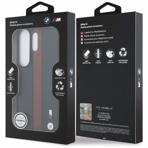 BMW Perforated Stripe Logo MagSafe Dėklas for Samsung Galaxy S26 Ultra - raudonas