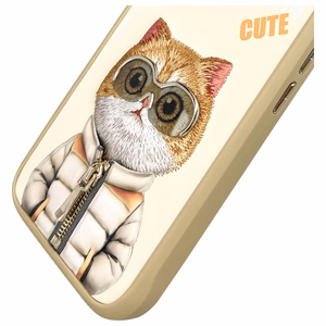 Nimmy Cool&Cute 2.0 Katės dėklas telefonui iPhone 16 - žalias