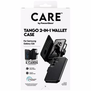 CARE by PanzerGlass Tango 2in1 Wallet dėklas Samsung Galaxy S26 - juodas