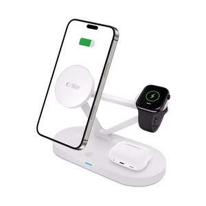 Tech-Protect QI15W-A41 3в1 Беспроводное зарядное устройство с MagSafe для устройств Apple - белый