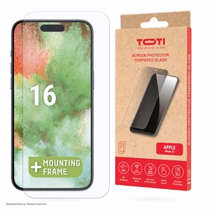 Grūdintas stiklas 2D ekrano apsauga visam paviršiui, skirta iPhone 16/15 Pro/15, skaidri
