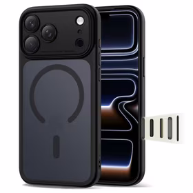 Tech-Protect Magpeak MagSafe CC dėklas telefonui iPhone 17 Pro - matinės juodos spalvos