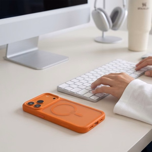 Tech-Protect Magmat MagSafe CC dėklas iPhone 18 Pro Max / 17 Pro Max, matinis oranžinis