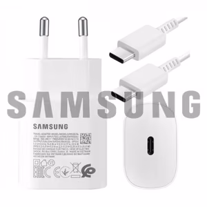 Įkroviklis Samsung EP-TA800W baltas 25W (su pakuote) + Type-C laidas