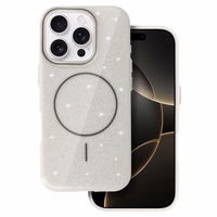 Magnetinis Itin Plonas Blizgus dėklas Iphone 15 Pro sidabrinė