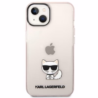 Karl Lagerfeld Permatomas Choupette Dėklas telefonui iPhone 14 Plus / 15 Plus 6.7" - rožinė