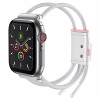 Baseus reguliuojama sporto juosta laikrodžiui Apple Watch 3/4/5/6/SE 38/40mm (LBAPWA4-A24) balta-rožinė (f)
