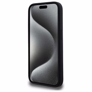 Karl Lagerfeld KLHMP15LSKHPPLK iPhone 15 Pro 6.1" juodas/juodas kietas dėklas Silikoninis Karl galvos spaudinys MagSafe