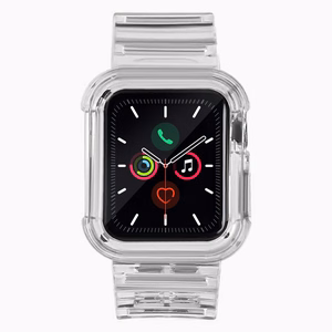 Силиконовый ремешок-браслет с чехлом Light Set для Apple Watch 38mm - чёрный