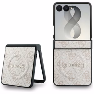 Rausvas „Guess 4G Classic MagSafe“ dėklas, skirtas „Samsung Galaxy Z Flip8“