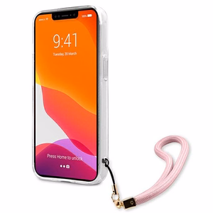 Guess GUHCP13SKCABPI iPhone 13 mini 5.4" rožinis/rožinis kietas dėklas Camo Dirželis Kolekcija
