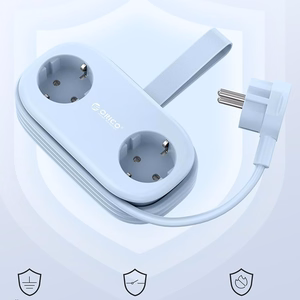 Orico AP3 20W GaN 5in1 maitinimo blokas 2x AC + 2x USB-A + 1x USB-C - mėlynas