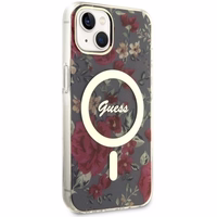 Guess GUHMP14MHCFWSA iPhone 14 Plus 6.7" žalias/chaki kietas dėklas Gėlė Magnetinis