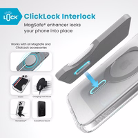 Speck Presidio Perfect-Clear ClickLock & MagSafe - iPhone 16 Plus dėklas (Clear / Chrome Finish / Serene sidabrinis)
