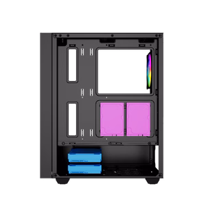 Gembird Fornax 4000 ARGB žaidimų ATX kompiuterio dėklas, Midi Tower, apšvietimas, juodas