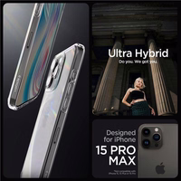 Dėklas telefonui Spigen Crystal Hybrid iPhone 15 Pro Max - skaidrus (m)