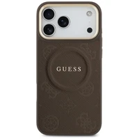 Guess Peony Hot Stamp Magnetinis dėklas telefonui iPhone 17 Pro Max - rudas