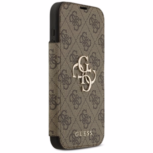 Guess Book 4G Metal Logo dėklas telefonui iPhone 17 Pro Max - rudas