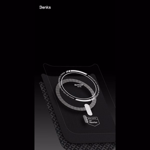 Juodas „Benks Magnetic Armor Pro Armor Grid 600D“ kevlaro dėklas su metaliniu rėmeliu (C.K.FL.AP.BK.B072), skirtas iPhone 18 Pro / iPhone 17 Pro su „Camera Control“ mygtuku