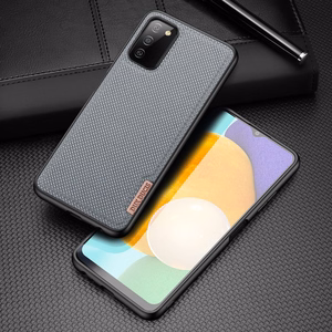 Dux Ducis Fino dėklas telefonui padengtas nailono medžiaga Samsung Galaxy A03s pilkas