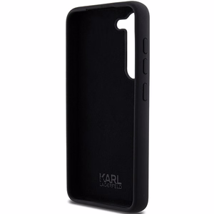 Karl Lagerfeld Silikoninis Choupette Metal Pin dėklas Samsung Galaxy S24 - juodas
