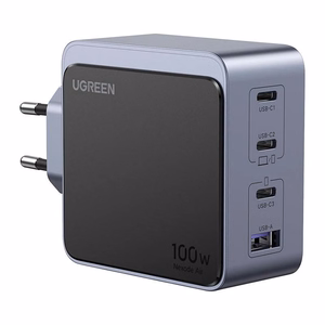 Įkroviklis Ugreen X565 GaN 100W 3xUSB-C/USB-A pilkas (35043)