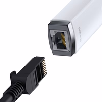Baseus adapteris Lite Series - USB į RJ45 - 1000 Mbps (WKQX000102) baltas