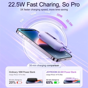 Išorinė baterija Joyroom „JR-L012“ juoda 10000mAh (22.5W)