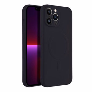 Dėklas Silicone Mag Cover (MagSafe) skirtas iPhone 13 Pro Max juodas