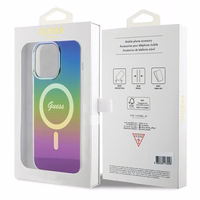 Guess IML Iridescent Magnetinis dėklas telefonui iPhone 15 Pro - juodas