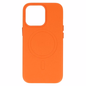Dėklas (m) telefonui MagSafe odinis iPhone 15 Plus - oranžinis