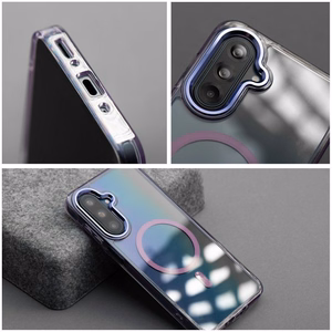 Dėklas Samsung A27 Frame Clear Hybrid Mag Cover, suderinamas su MagSafe, violetinis