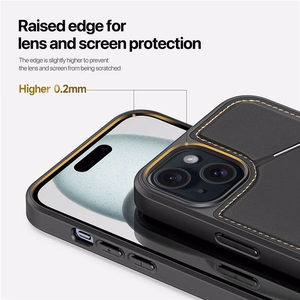 DUX DUCIS dėklas telefonui RAFI II MAG su stovu suderinamas su MagSafe IPHONE 15 Plus juodas